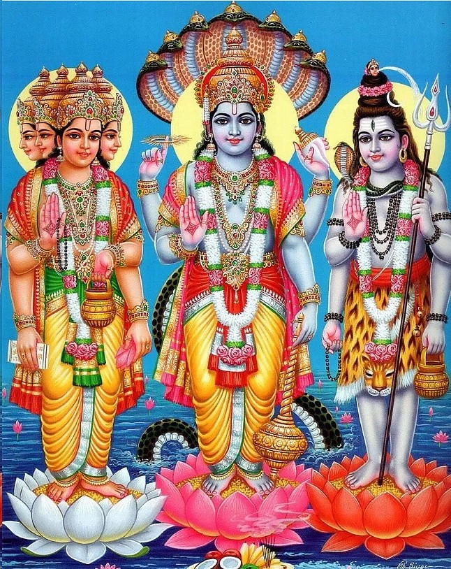 Hindu Trinity: Vishnu-Shiva-and-Brahma